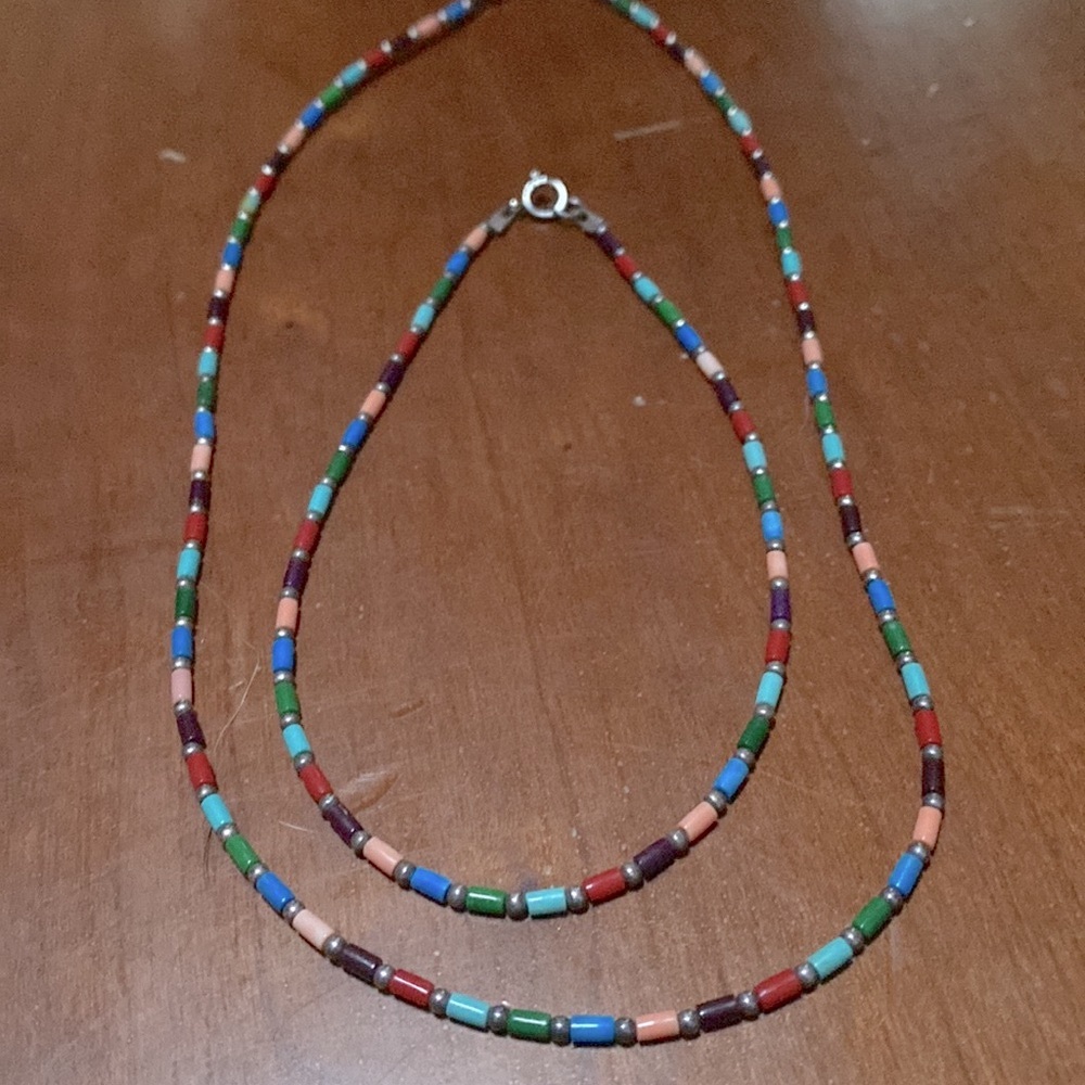 RARE -Silpada SET Necklace and anklet set. Colorful & fun! A 1076 & N0845